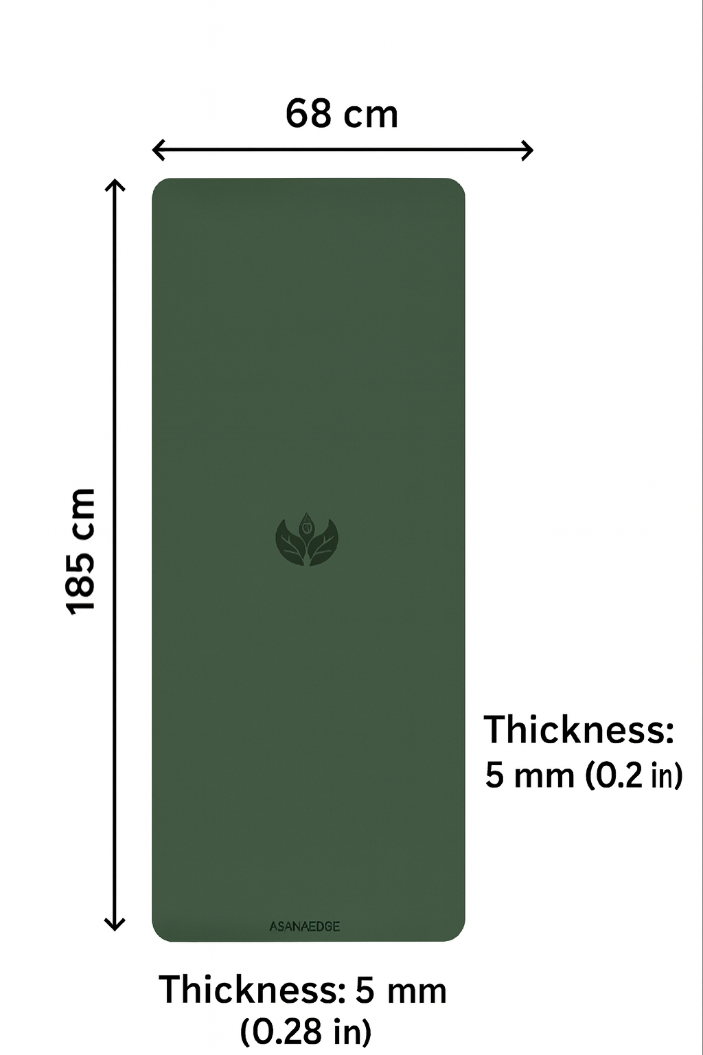 AsanaEdge Eco-Friendly Progression Mat - Forest Ember (Army green)