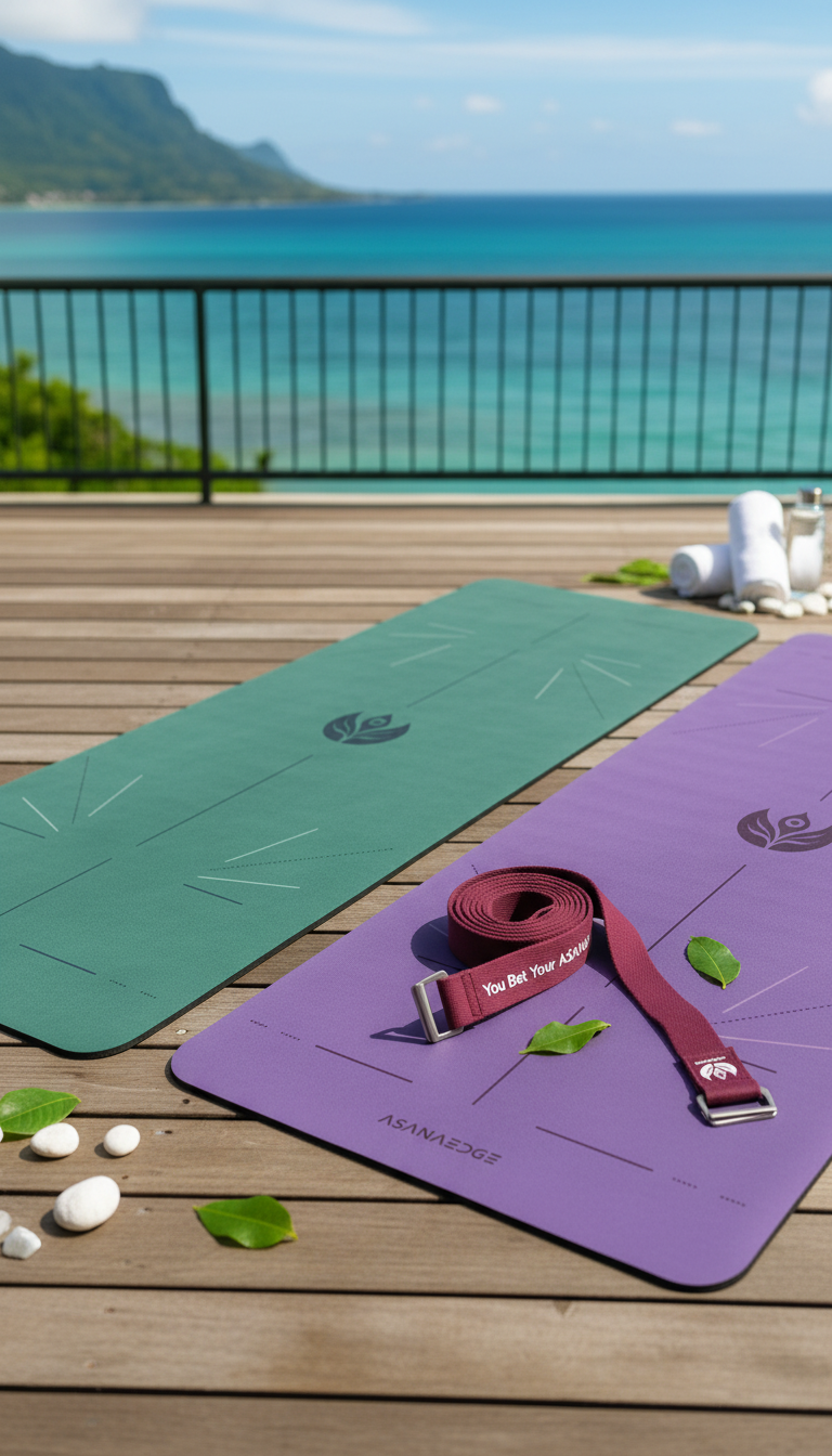 Couples Retreat Bundle - Green & Purple Travel Mats with Straps